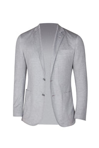Blazer coupe ajustée en soie mélangée - Gris