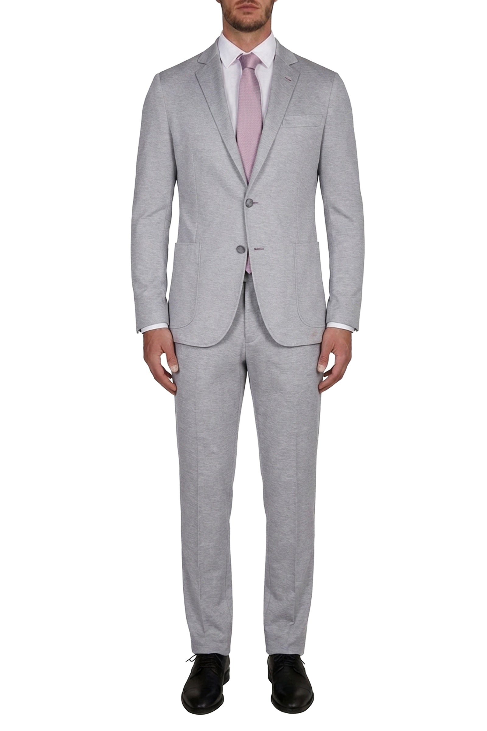 Blazer coupe ajustée en soie mélangée - Gris