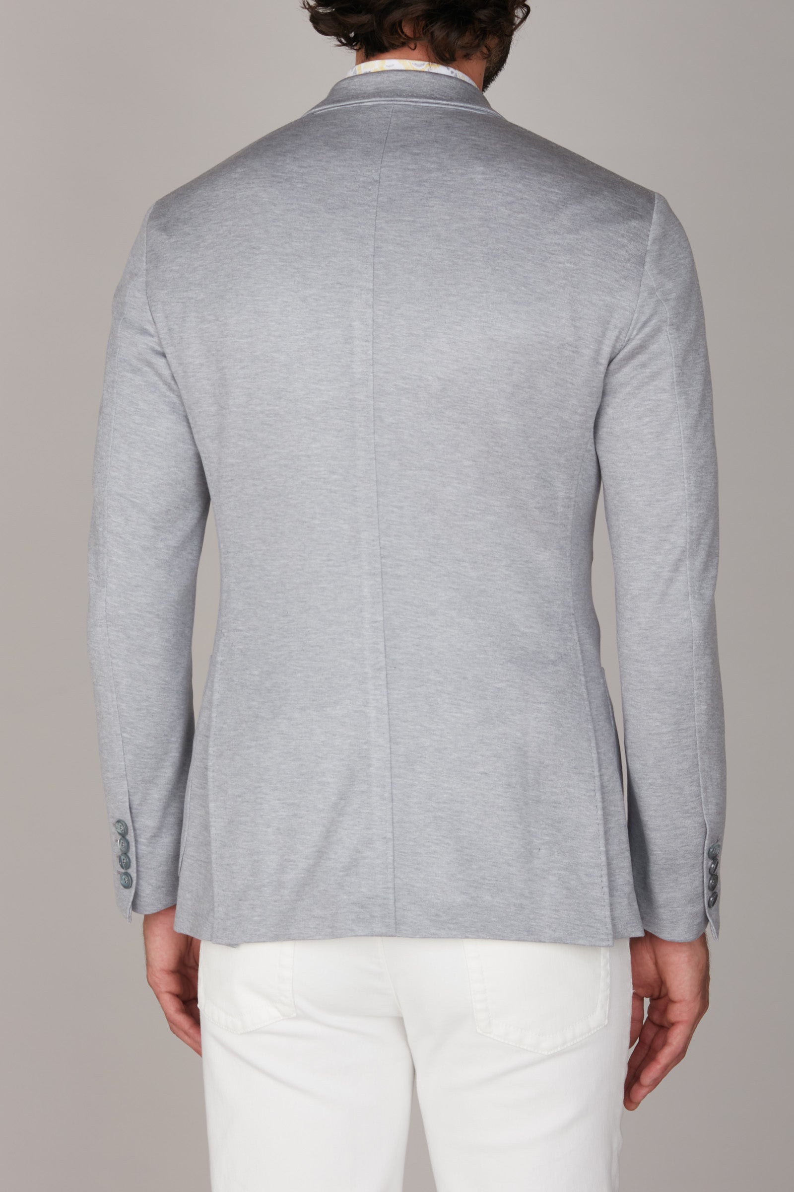 Blazer coupe ajustée en soie mélangée - Gris