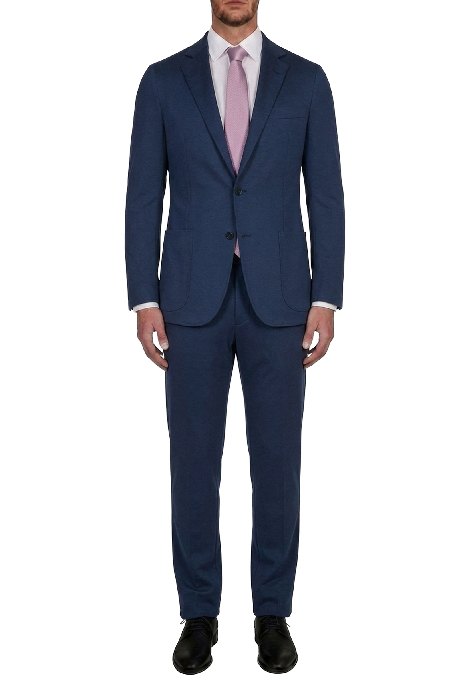 Blazer à surpiqûres en soie mélangée - Bleu