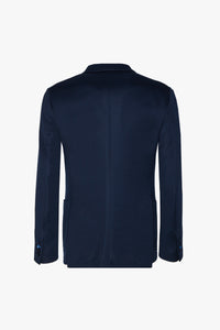 Blazer à boutons texturée en soie - Bleu