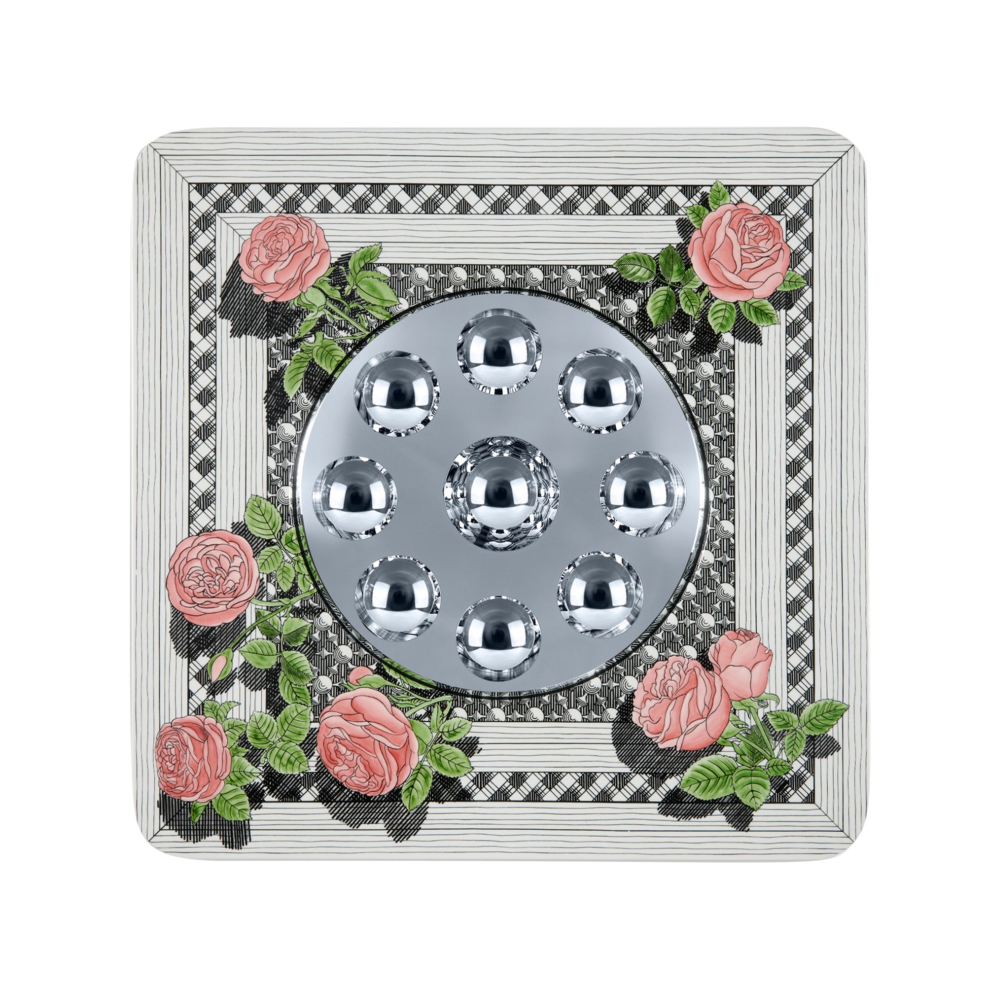 Frame with Musciarabia bubble mirror - Multicoloured Roses