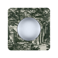 18th century Garden frame with convex mirror - Green & Ivory