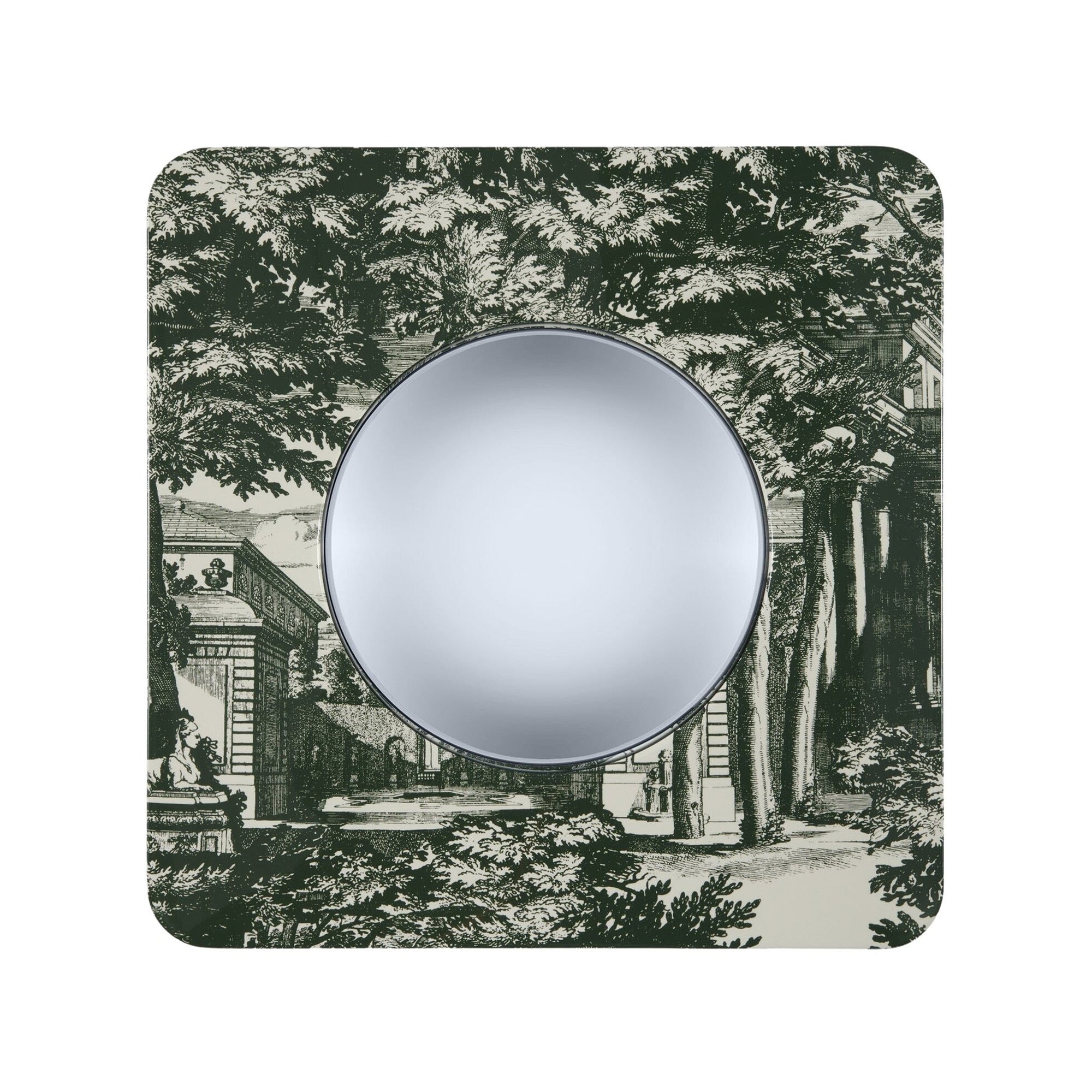 18th century Garden frame with convex mirror - Green & Ivory