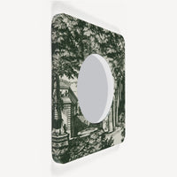 18th century Garden frame with convex mirror - Green & Ivory