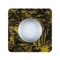 Frame with 18th century Jardin convex mirror - Black & Yellow