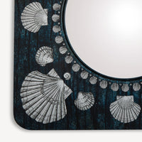 Frame with flat mirror Giro di conchiglie - Silver & Blue