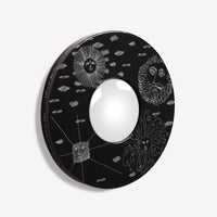 Frame with Solitario convex mirror - White & Black