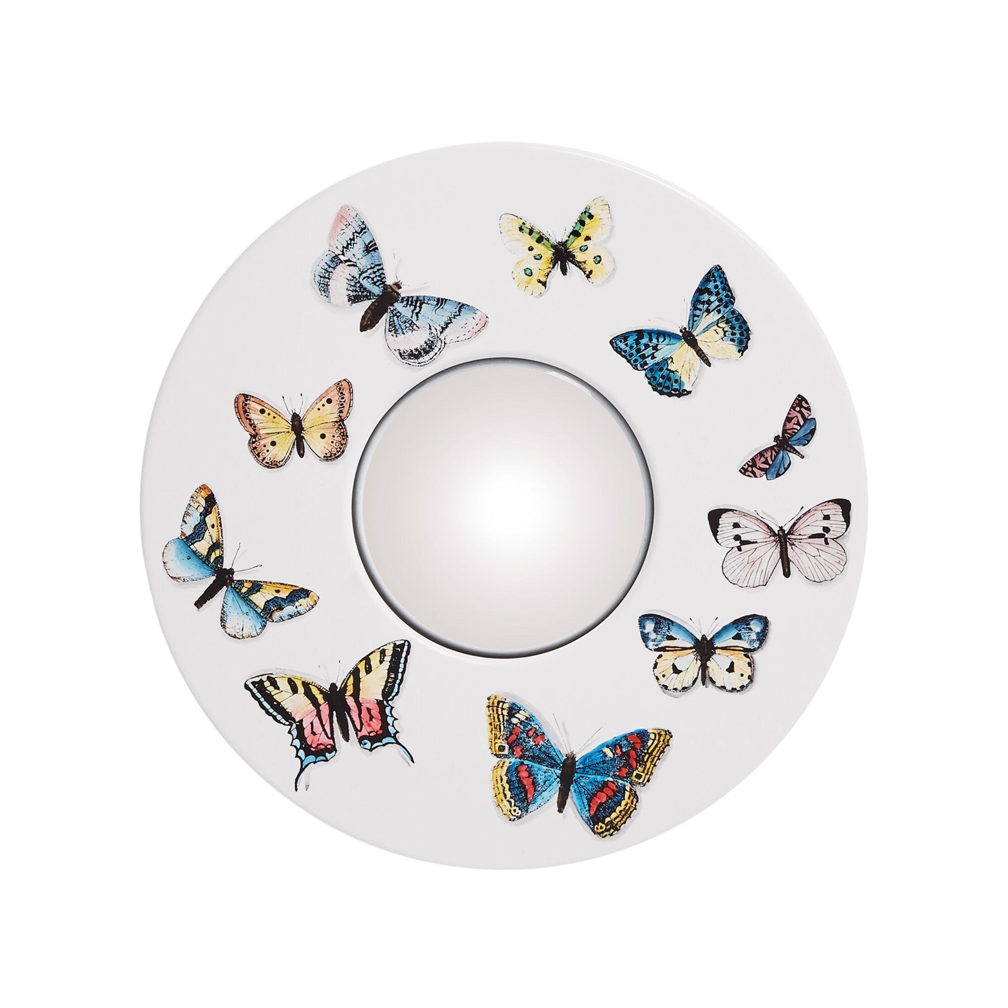 Frame with Farfalle convex mirror - Black & White