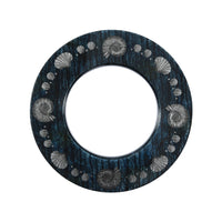 Frame with convex mirror Giro di conchiglie - Silver & Blue