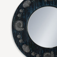 Frame with flat mirror Giro di conchiglie - Silver & Blue