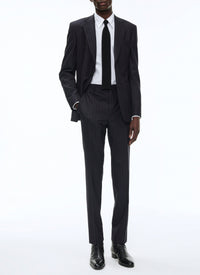 Costume en toile de laine à rayures - Bleu marine