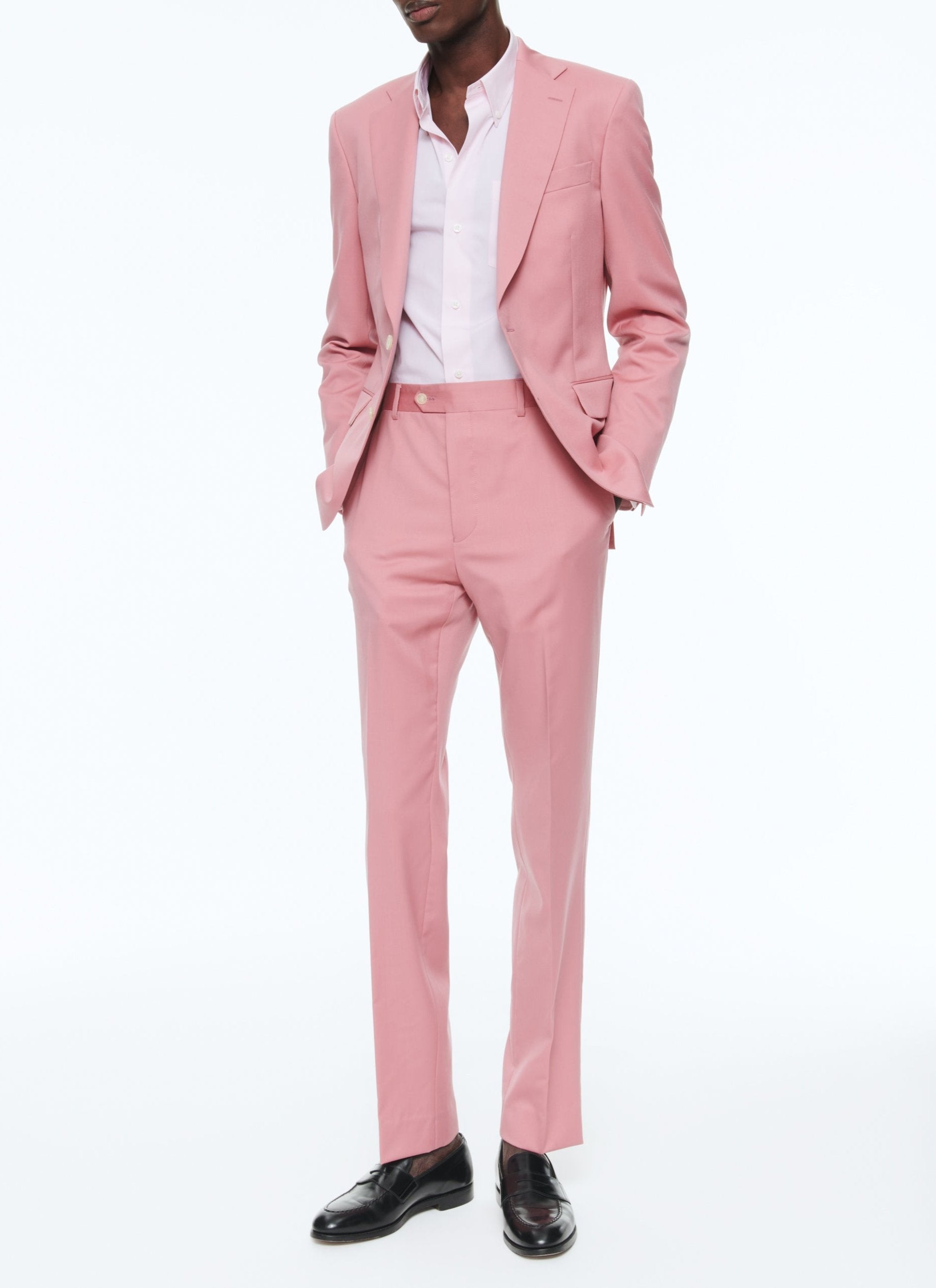 Costume en serge de laine - Vieux rose