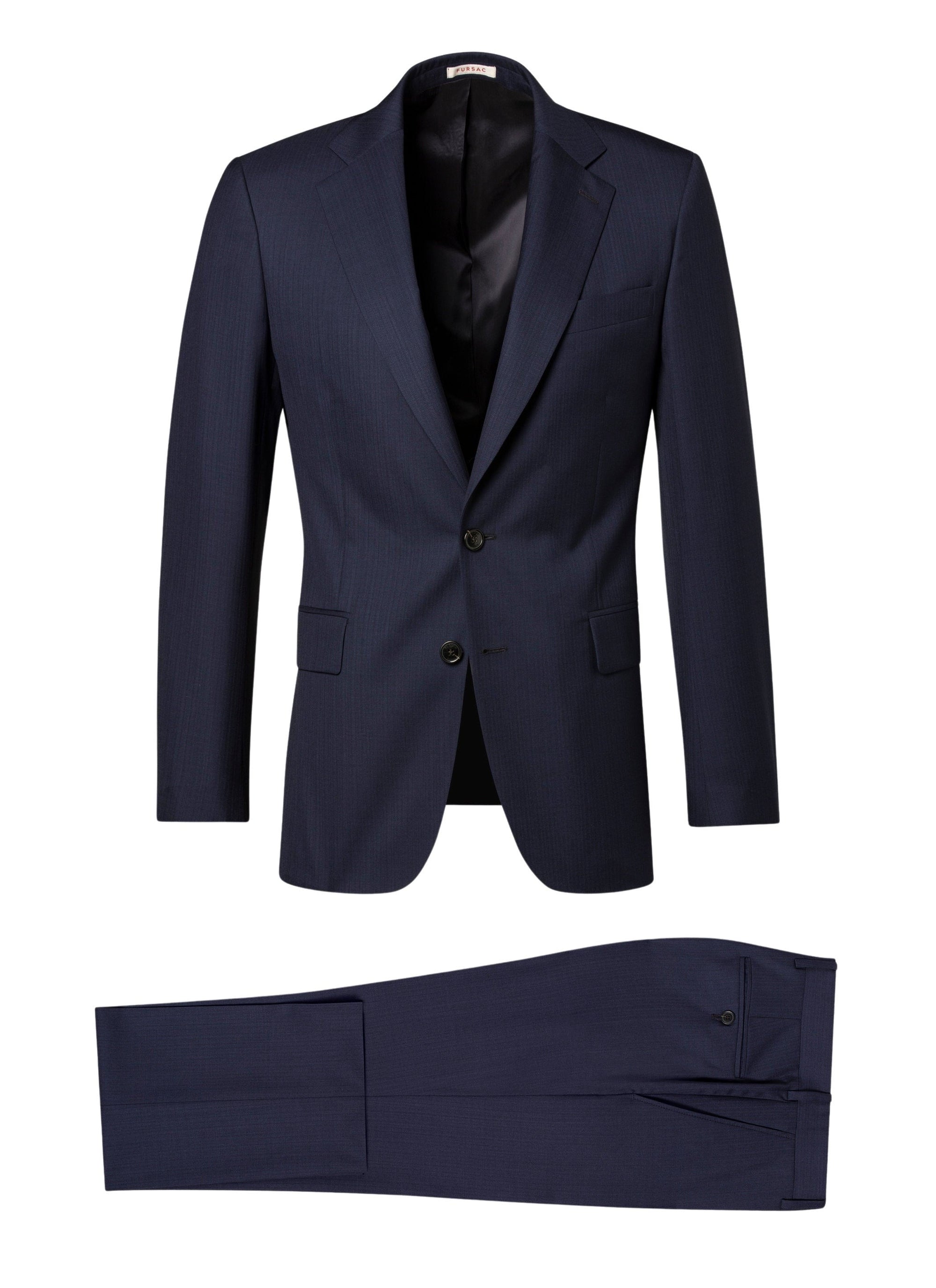 Costume ajusté et boutonné en laine et soie - Petrole