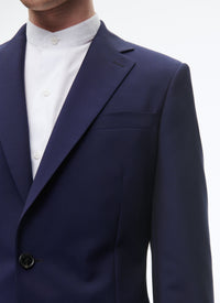 Costume ajusté et boutonné en laine - Indigo