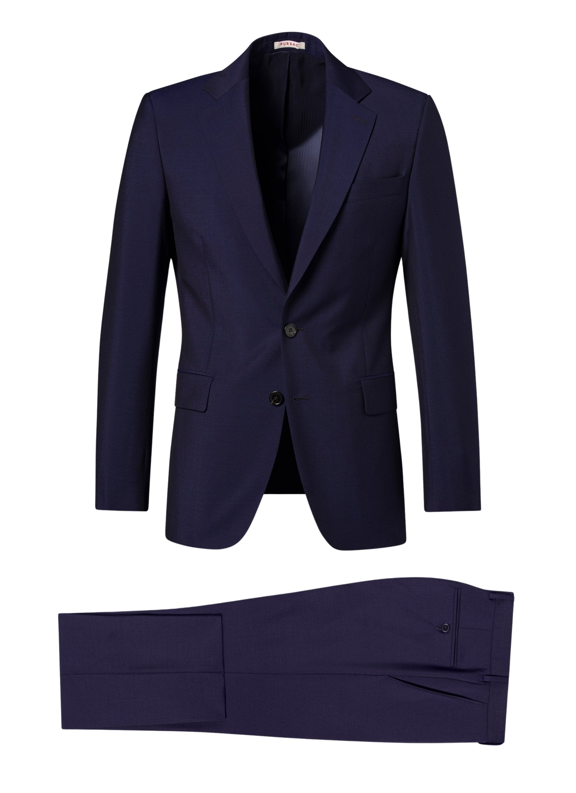 Costume ajusté et boutonné en laine - Indigo