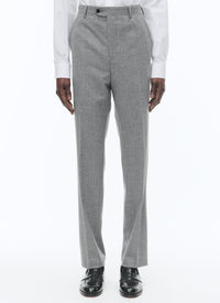 Costume ajusté et boutonné en laine - Gris Moyen