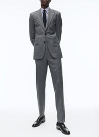 Fitted, buttoned wool suit - Lead