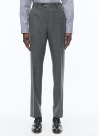 Fitted, buttoned wool suit - Lead