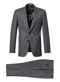Fitted, buttoned wool suit - Lead