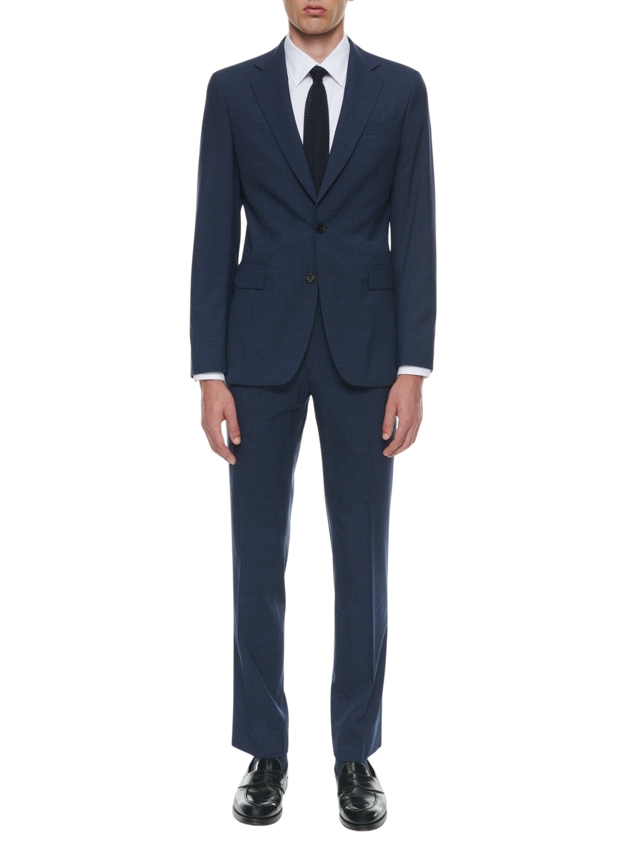 Costume ajusté et boutonné en laine - Petrole