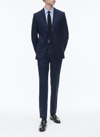 Costume ajusté et boutonné en laine - Marine