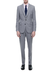 Fitted button-down wool suit - Plume