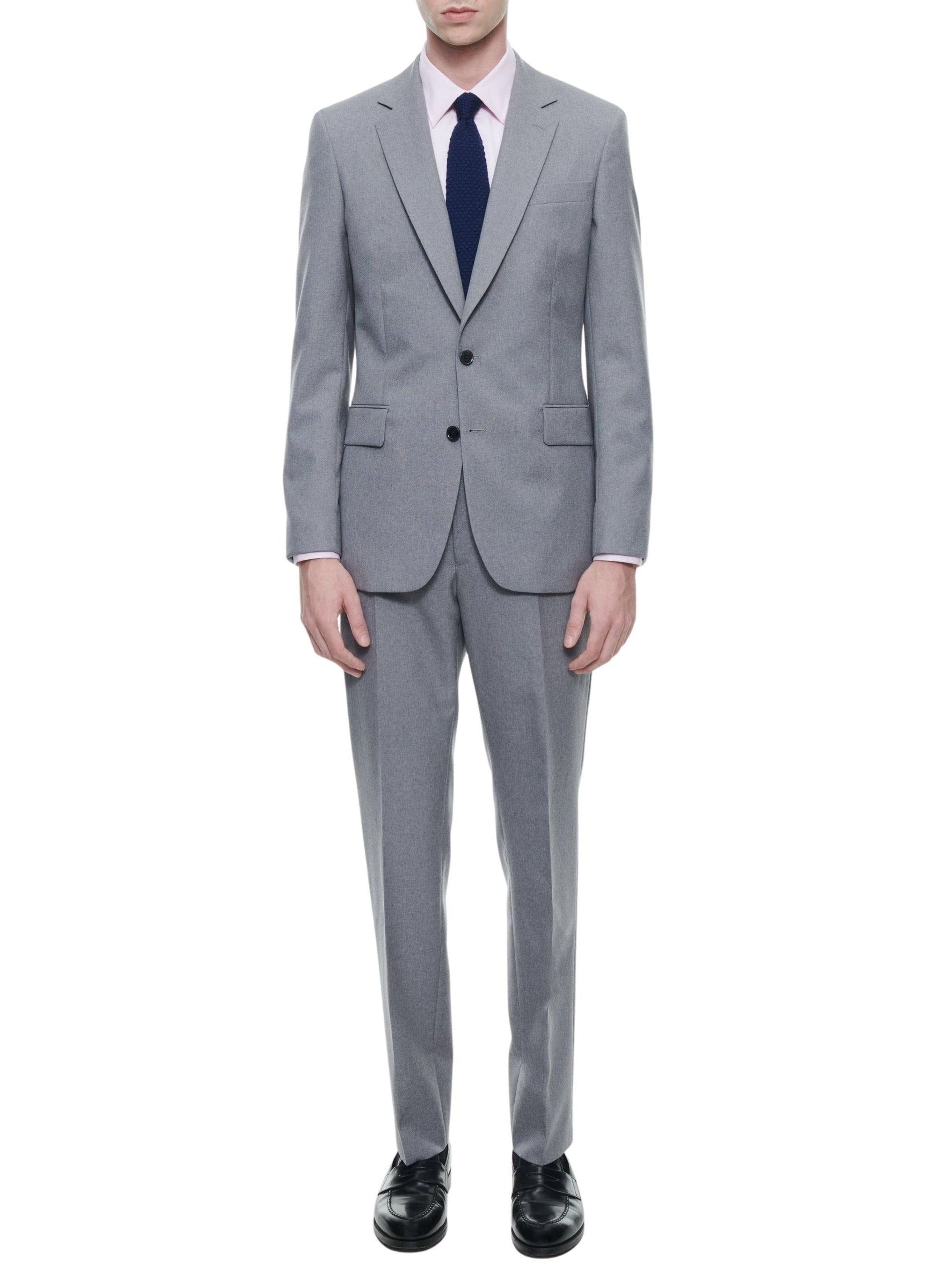 Fitted button-down wool suit - Plume