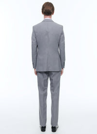 Fitted button-down wool suit - Plume