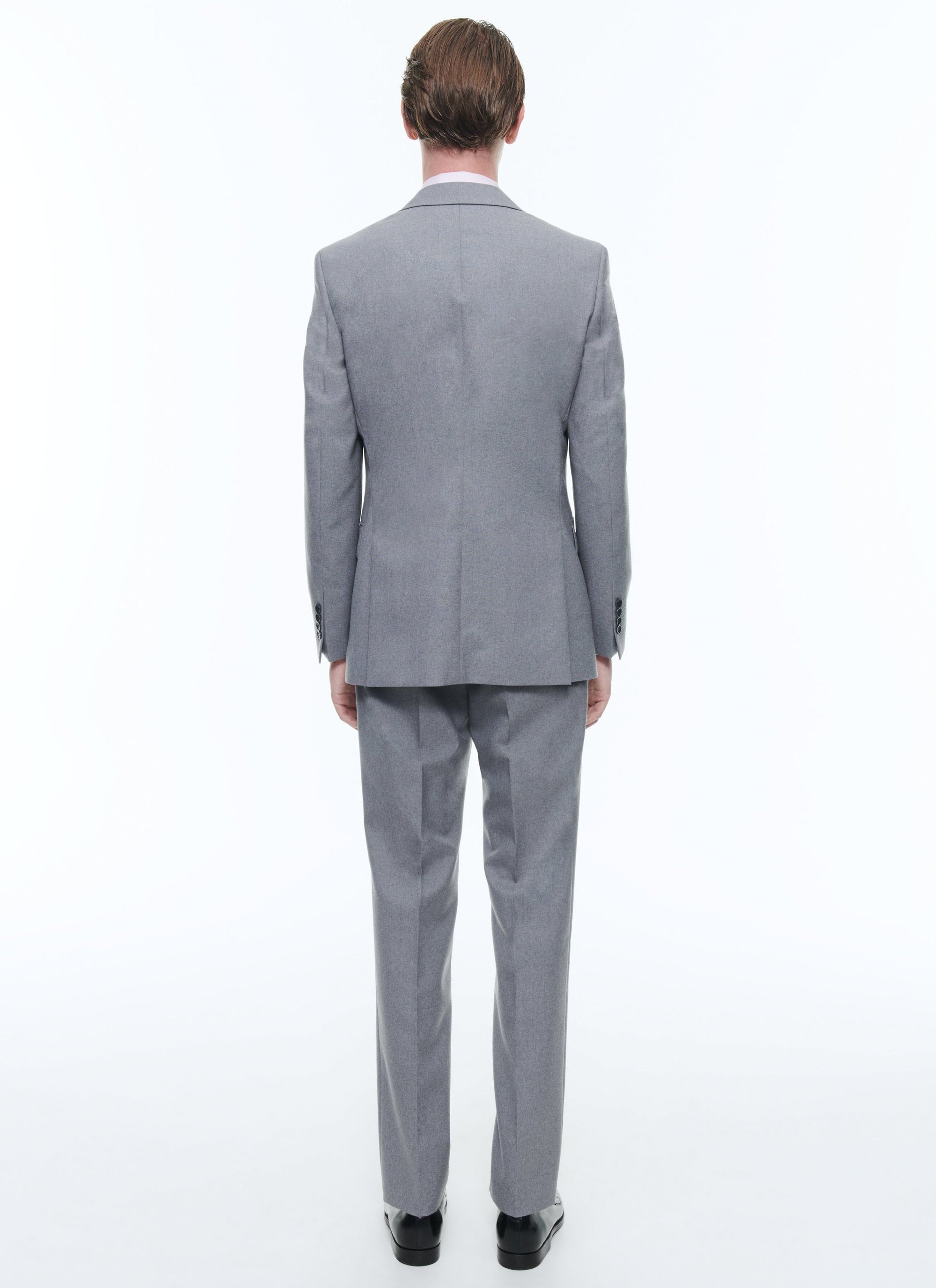 Fitted button-down wool suit - Plume