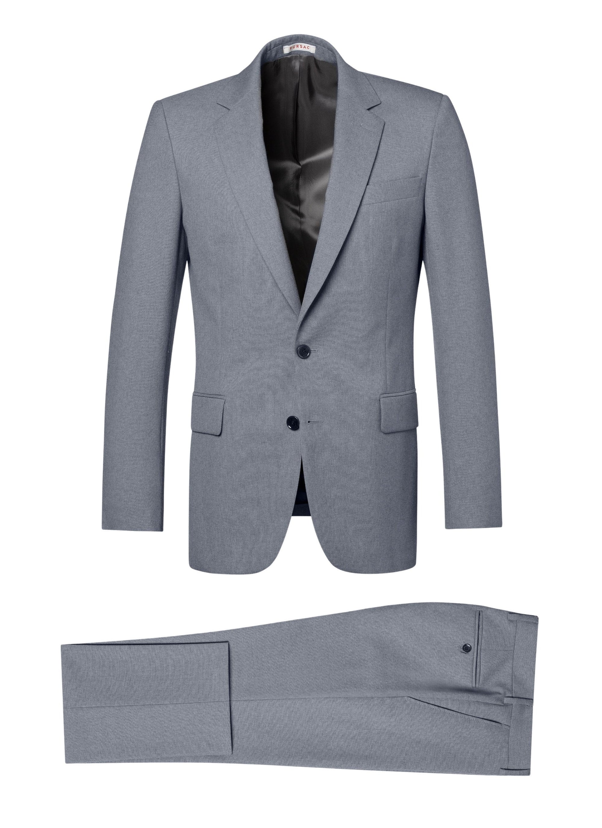 Fitted button-down wool suit - Plume