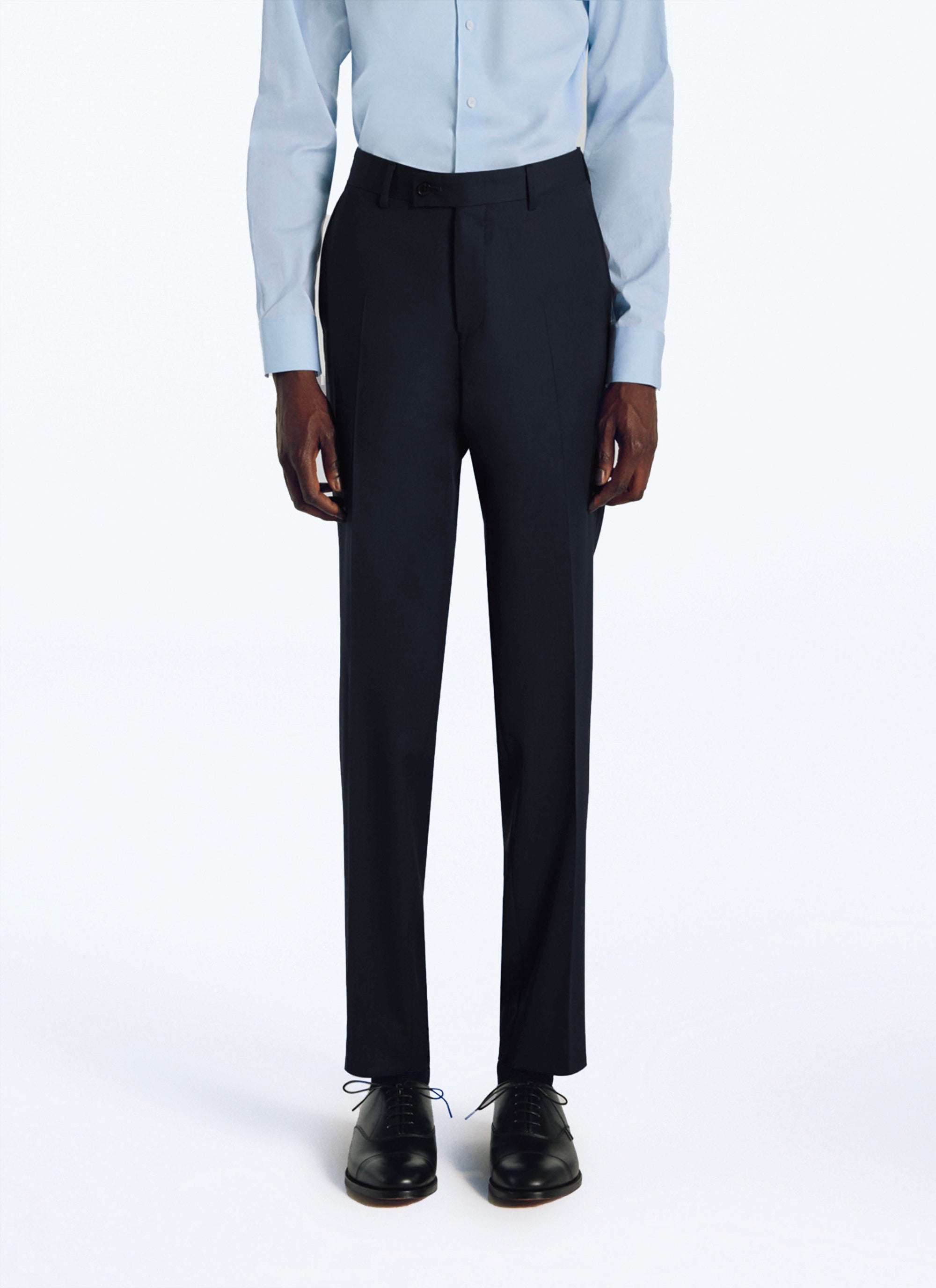 Costume ajusté et boutonné en laine - Marine