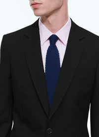 Slim-fit button-down wool suit - Black