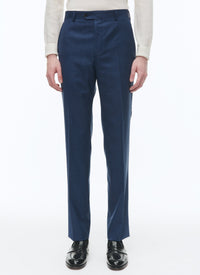 Costume ajusté et boutonné en laine - Bleu de Prusse