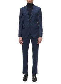 Costume ajusté et boutonné en laine - Encre