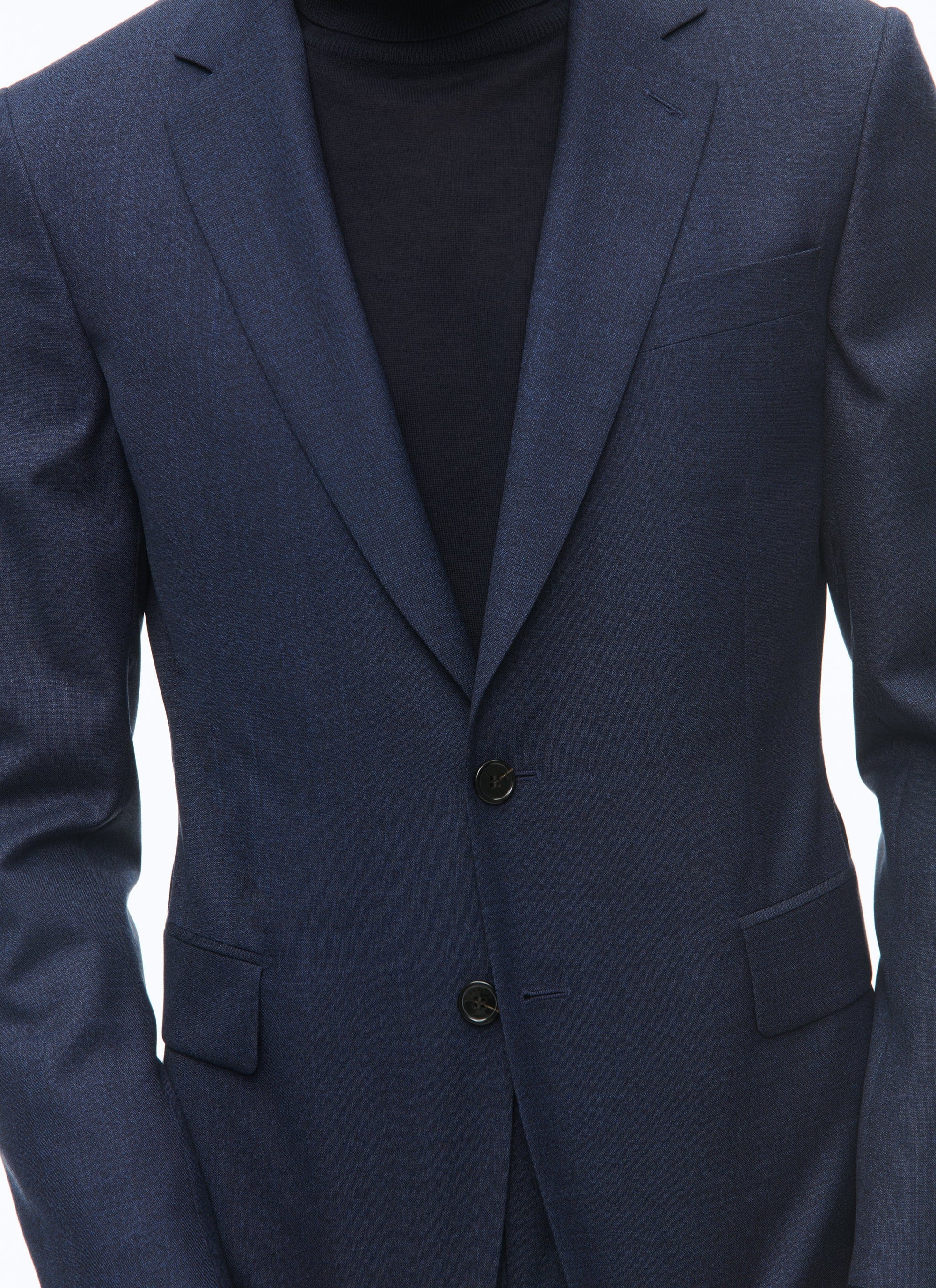 Costume ajusté et boutonné en laine - Encre
