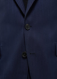 Costume ajusté à rayures en laine - Marine