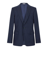 Costume ajusté à rayures en laine - Marine