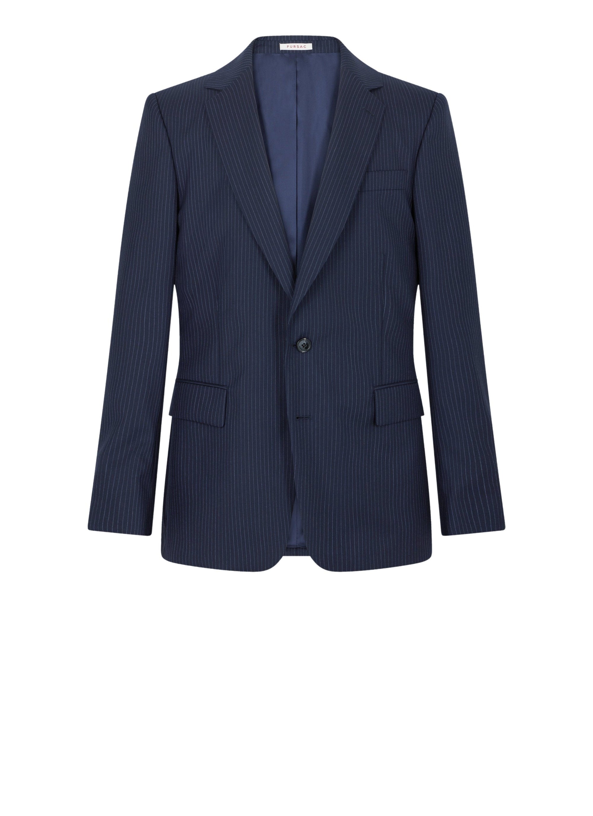 Costume ajusté à rayures en laine - Marine