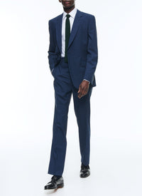 Costume ajusté à motif Prince de Galles en laine - Petrole