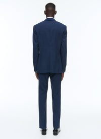 Costume ajusté à motif Prince de Galles en laine - Petrole