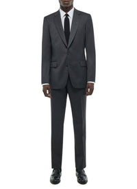 Fitted suit, buttoned in wool - Anthracite