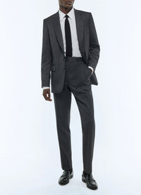 Fitted suit, buttoned in wool - Anthracite