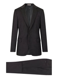 Fitted suit, buttoned in wool - Anthracite
