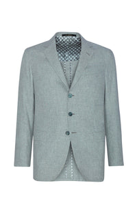 Blazer à texture tissée en soie et cachemire - Gris