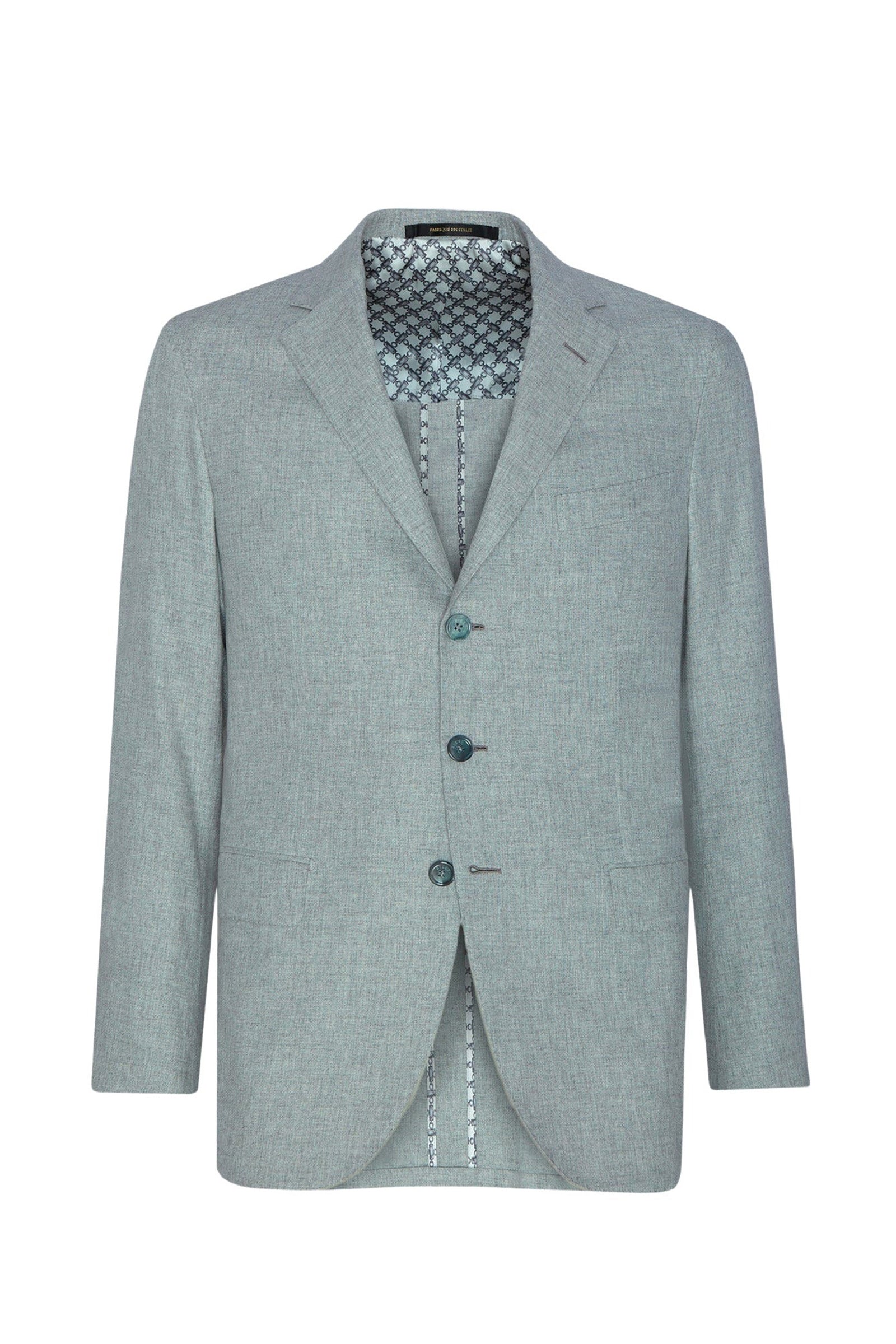 Blazer à texture tissée en soie et cachemire - Gris