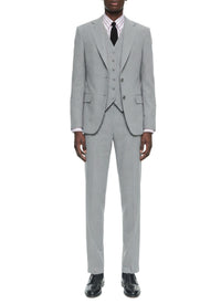 Costume ajusté 3 pièces en laine - Gris anthracite