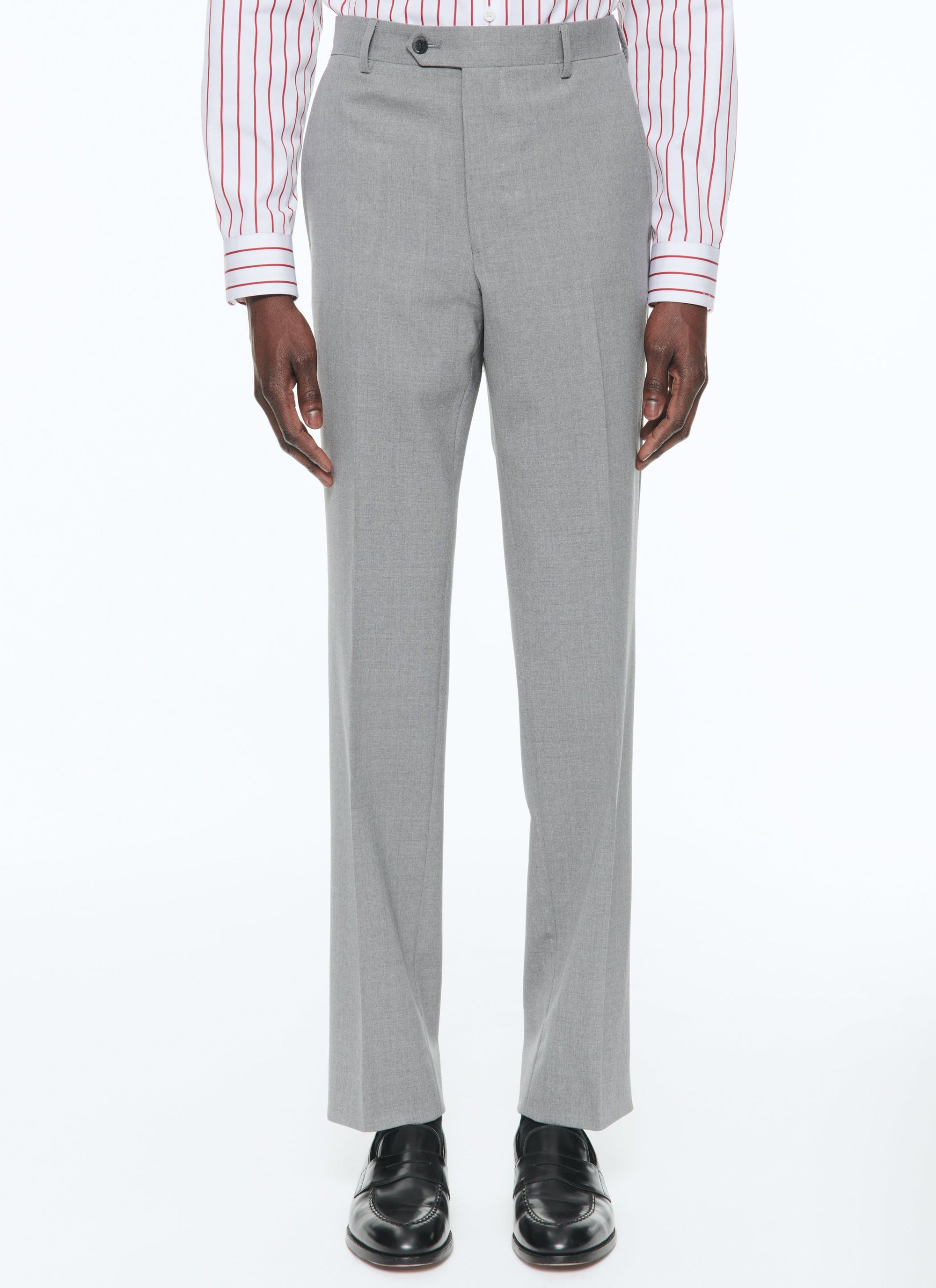 Costume ajusté 3 pièces en laine - Gris anthracite