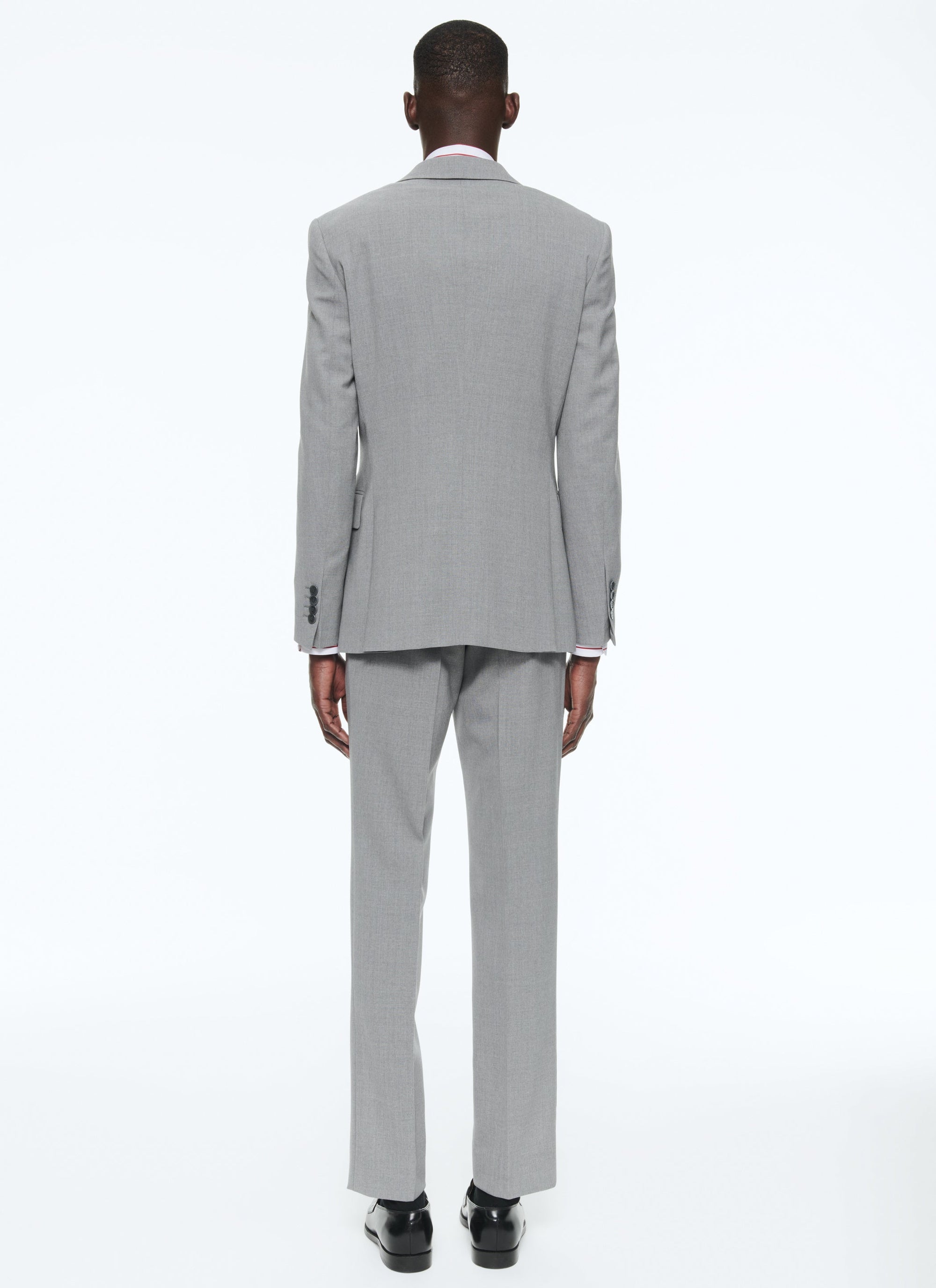 Costume ajusté 3 pièces en laine - Gris anthracite