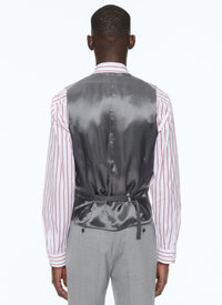 Costume ajusté 3 pièces en laine - Gris anthracite